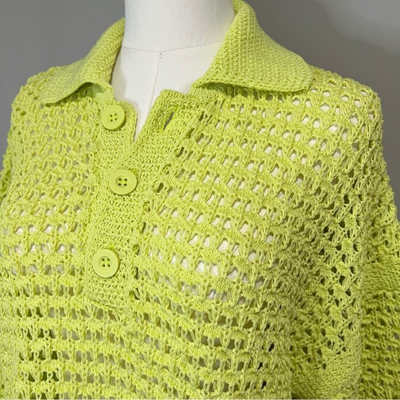 Zara Oversized Open Knit Popover Collared Shirt Size S-M - Picture 2 of 8